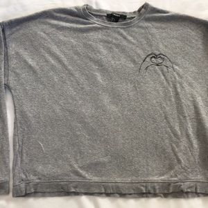 Gray sweater with hand embroidery